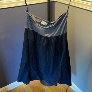 Women’s navy striped top strapless dress